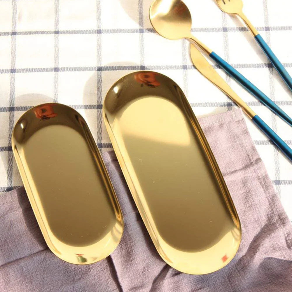 GoldenAura Stainless Steel Organization Tray