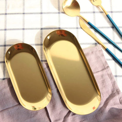 GoldenAura Stainless Steel Organization Tray