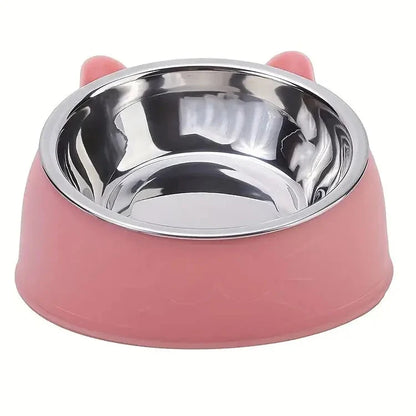 Tilted Non-Slip Pet Bowl for Cats & Dogs