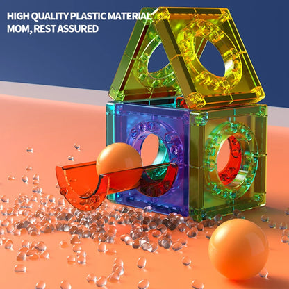 Clear Magnetic Tiles - STEM Marble Run Blocks