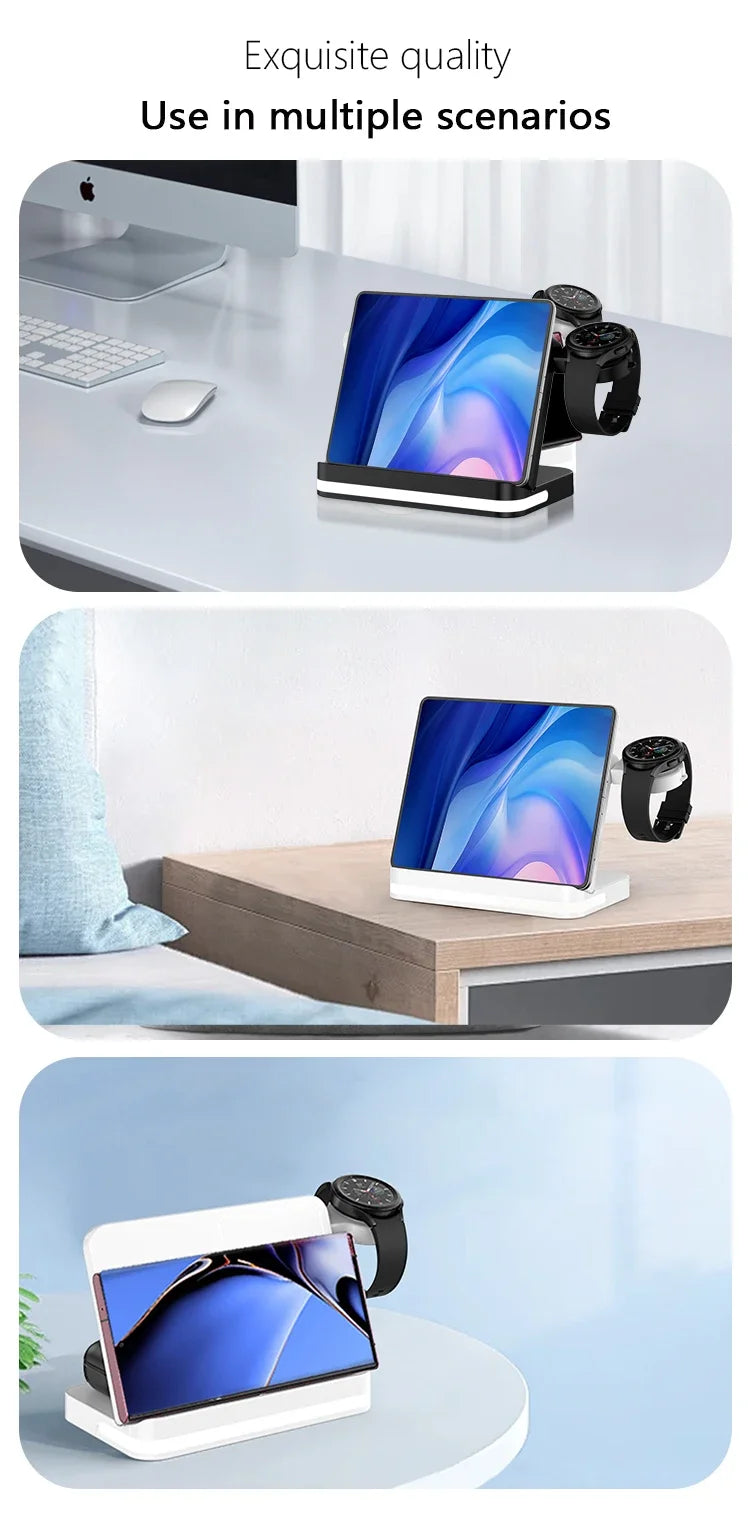 AuraCharge Pro 6-in-1 Wireless Charging Station with LED Clock