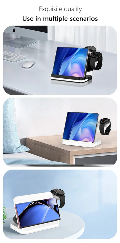 AuraCharge Pro 6-in-1 Wireless Charging Station with LED Clock