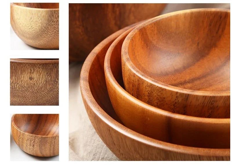 Acacia Wood Bowl, Japanese-Style Serving