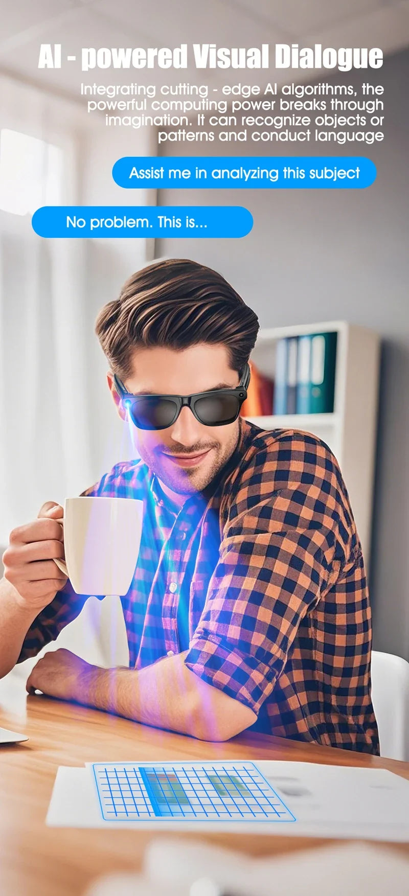 4K AI Smart Glasses with Camera & Translator