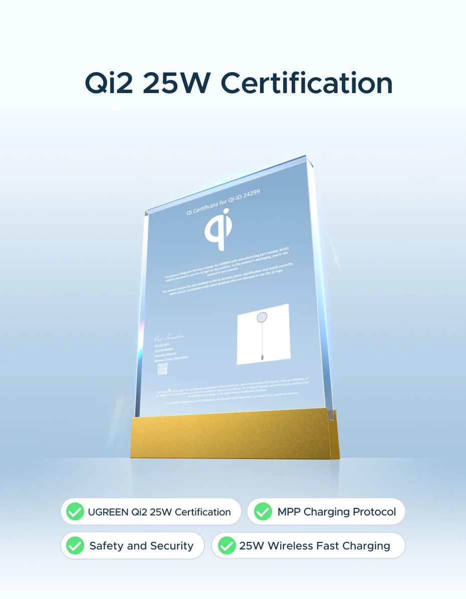 Qi2 Certified Magnetic Wireless Charger