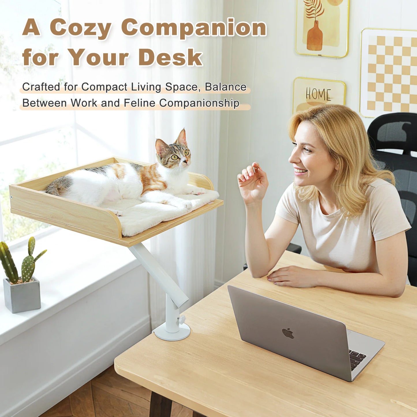 360° Rotatable Cat Desk Bed