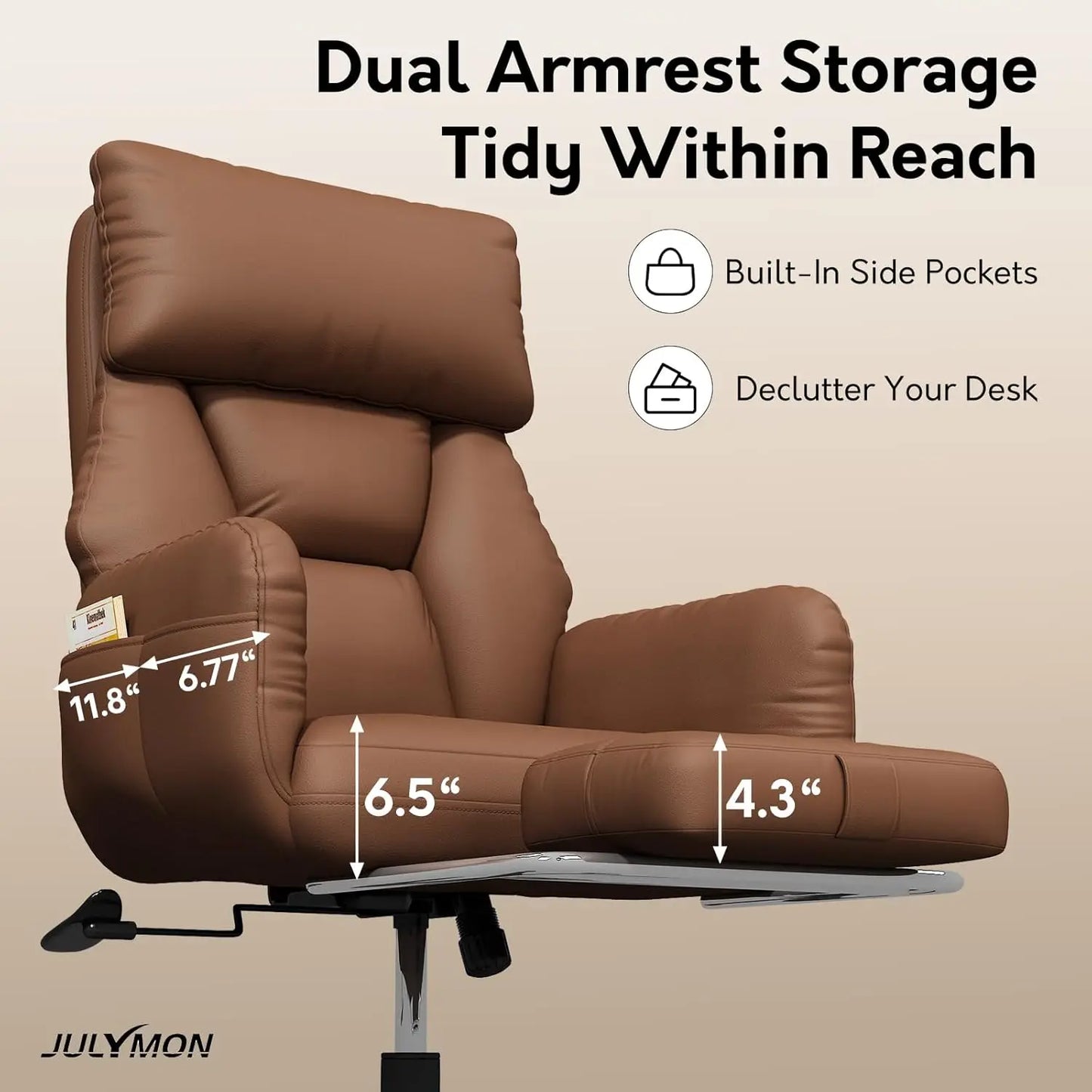 Premium Ergonomic Office Chair with Extra-Wide Seat & Retractable Footrest