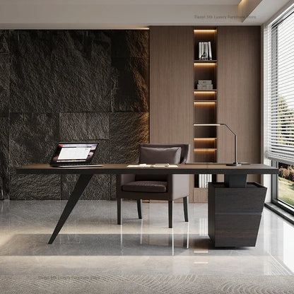 Milano Italian Minimalist Solid Wood Office Desk