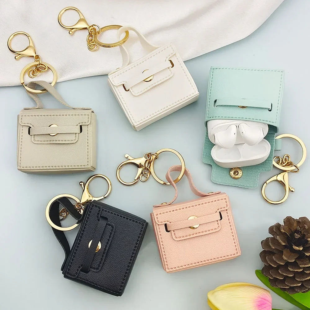 Mini PU Leather Coin Purse Keychain