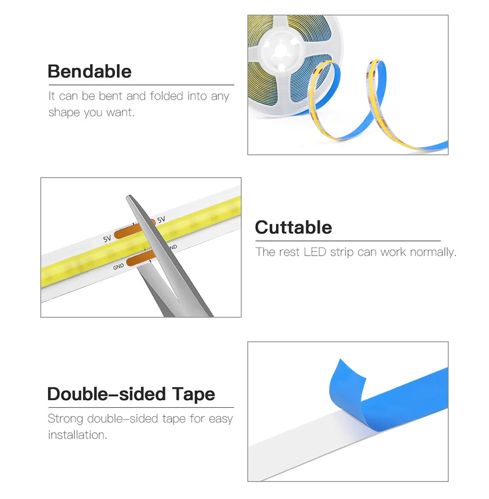 USB COB LED Desk Strip Light