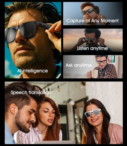 4K AI Smart Glasses with Camera & Translator