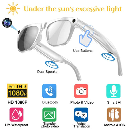 4K AI Smart Glasses with Camera & Translator