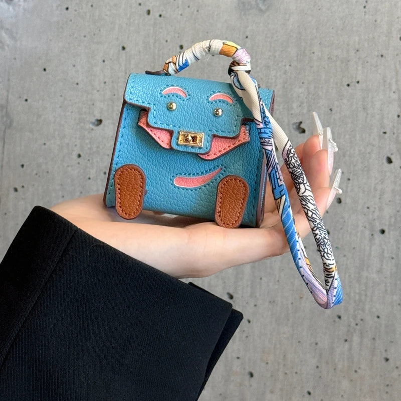 Mini PU Leather Earbud Case Charm