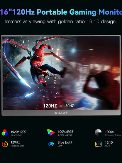 16" 120Hz Portable Monitor 1920x1200 HDR