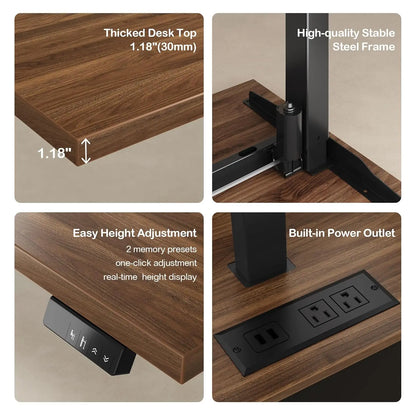 63" Standing Desk with Privacy Panel & File Cabinet
