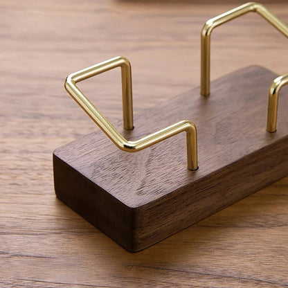 WoodDesk Card Holder Organizer Stand