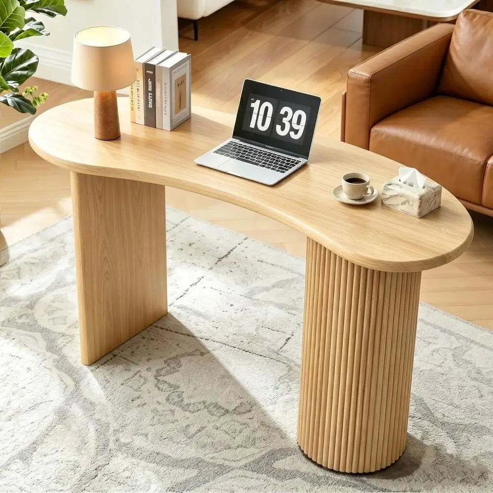 Curved Wood Writing Desk