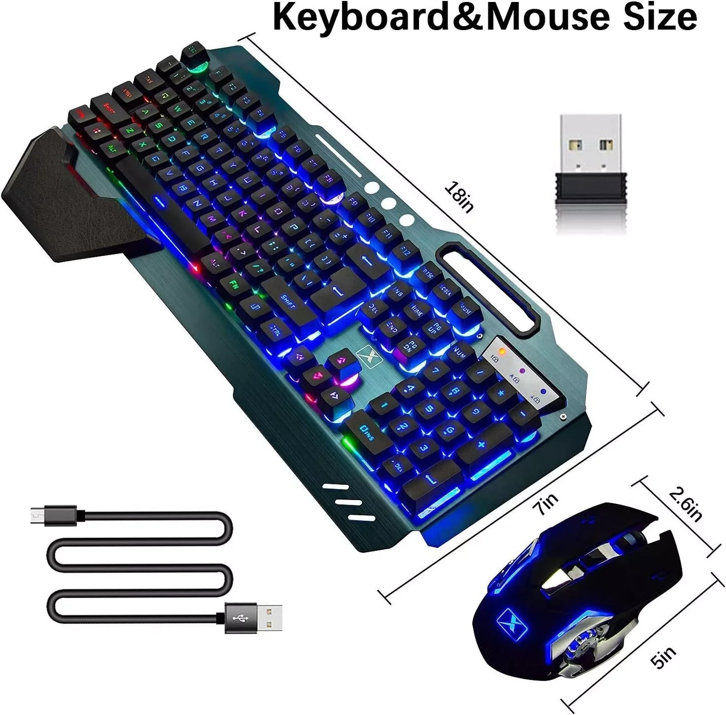 Wireless Gaming Keyboard and Mouse Combo