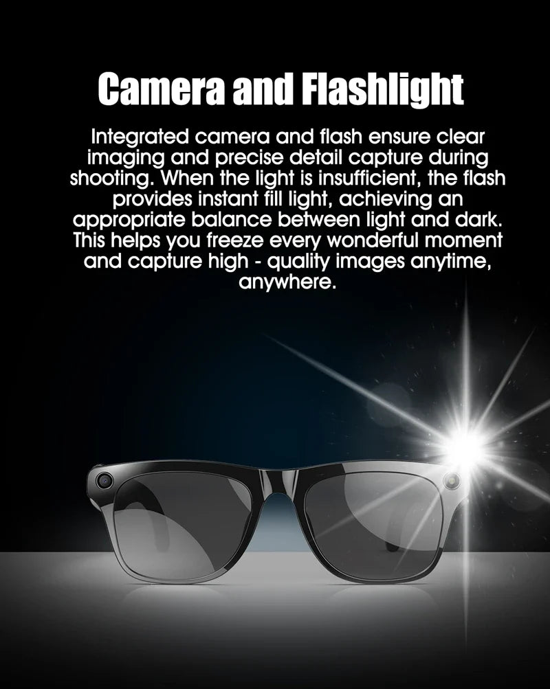 4K AI Smart Glasses with Camera & Translator