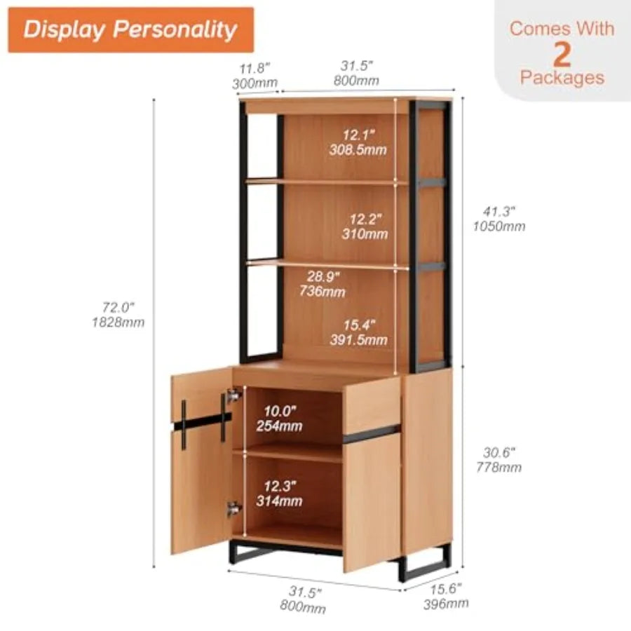 Ravenport Bookcase with Storage Cabinet & Adjustable Shelves