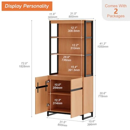 Ravenport Bookcase with Storage Cabinet & Adjustable Shelves