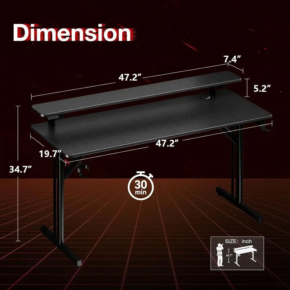 LED Carbon Fiber Gaming Desk