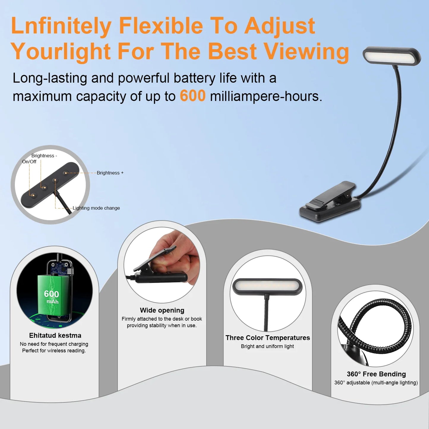 LED Reading Clip Light