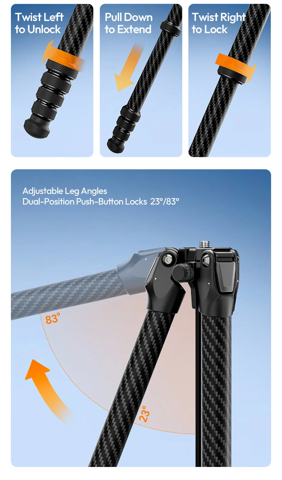 2-in-1 Carbon Fiber Tripod