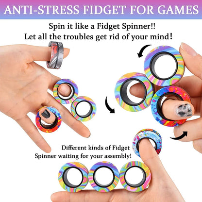 3Pc Magnetic Rings Fidget Toy Set