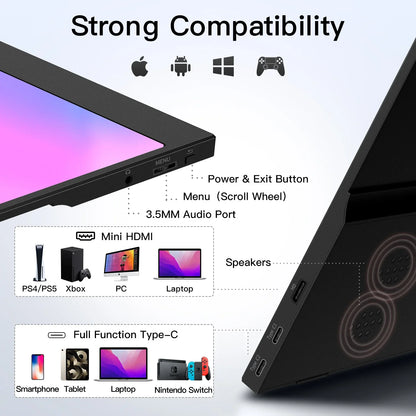 15.6" Portable USB-C Monitor for Travel