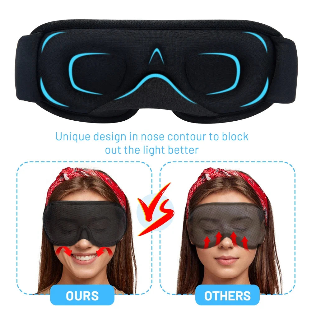 3D Sleep Mask - Total Blackout, No Pressure