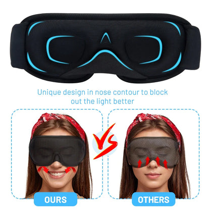3D Sleep Mask - Total Blackout, No Pressure