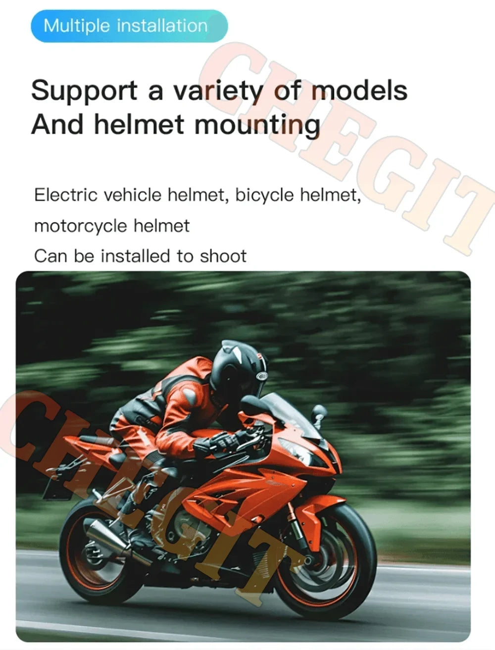 1080P Mini Action Camera, Helmet & Bike Mount