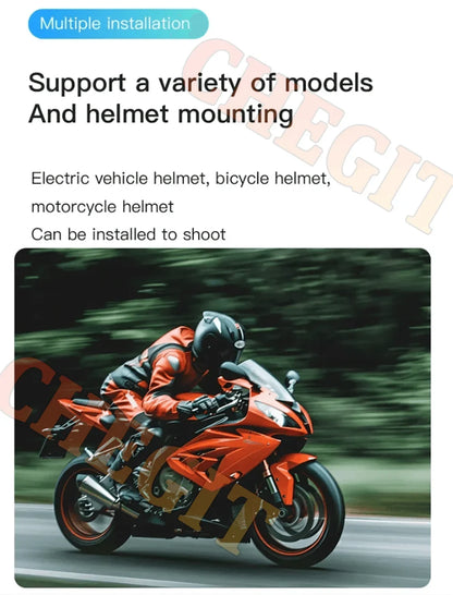 1080P Mini Action Camera, Helmet & Bike Mount