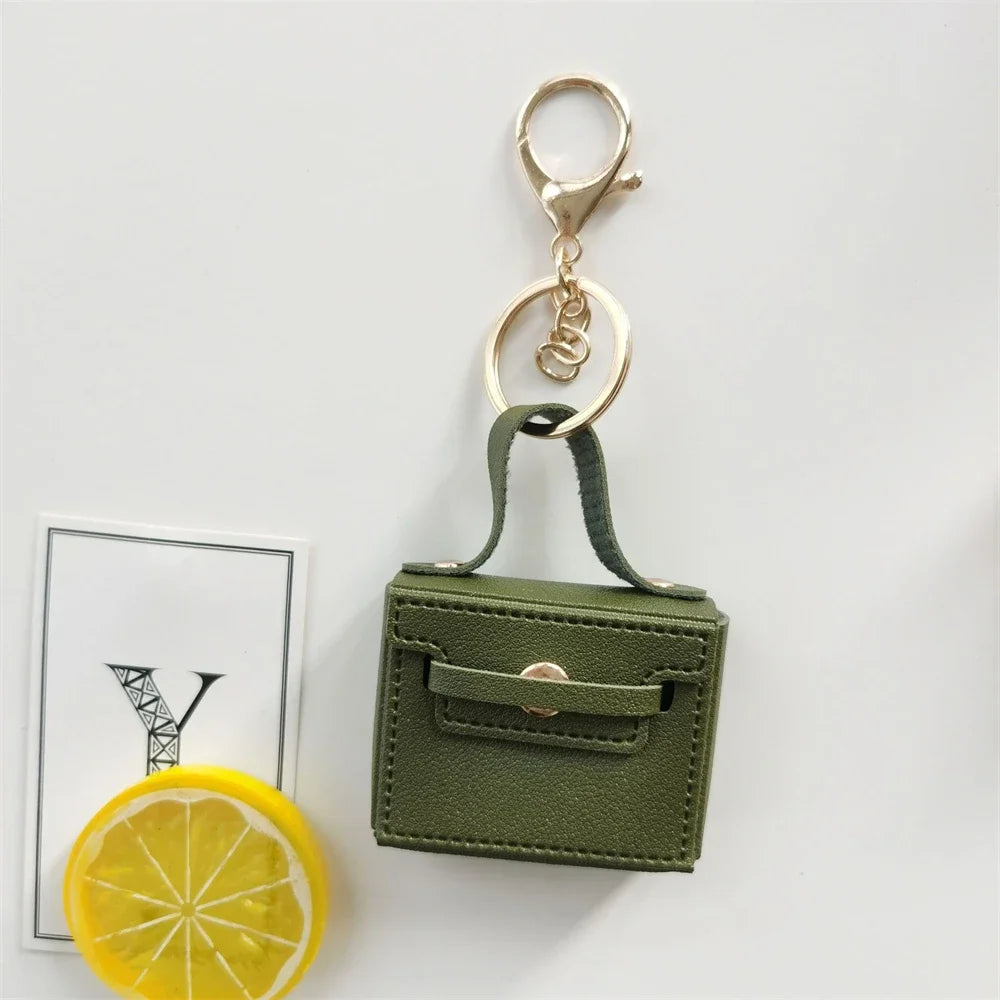 Mini PU Leather Coin Purse Keychain