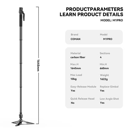 One-Click Carbon Fiber Monopod