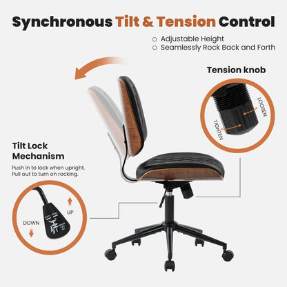JHK Armless Ergonomic Office Chair