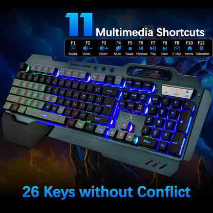 Wireless Gaming Keyboard and Mouse Combo