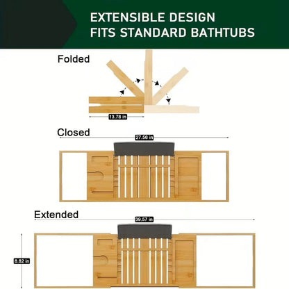 Expandable Bamboo Bathtub Tray