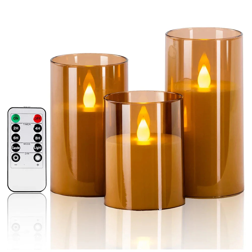 3-Pc Remote Control LED Flameless Candles