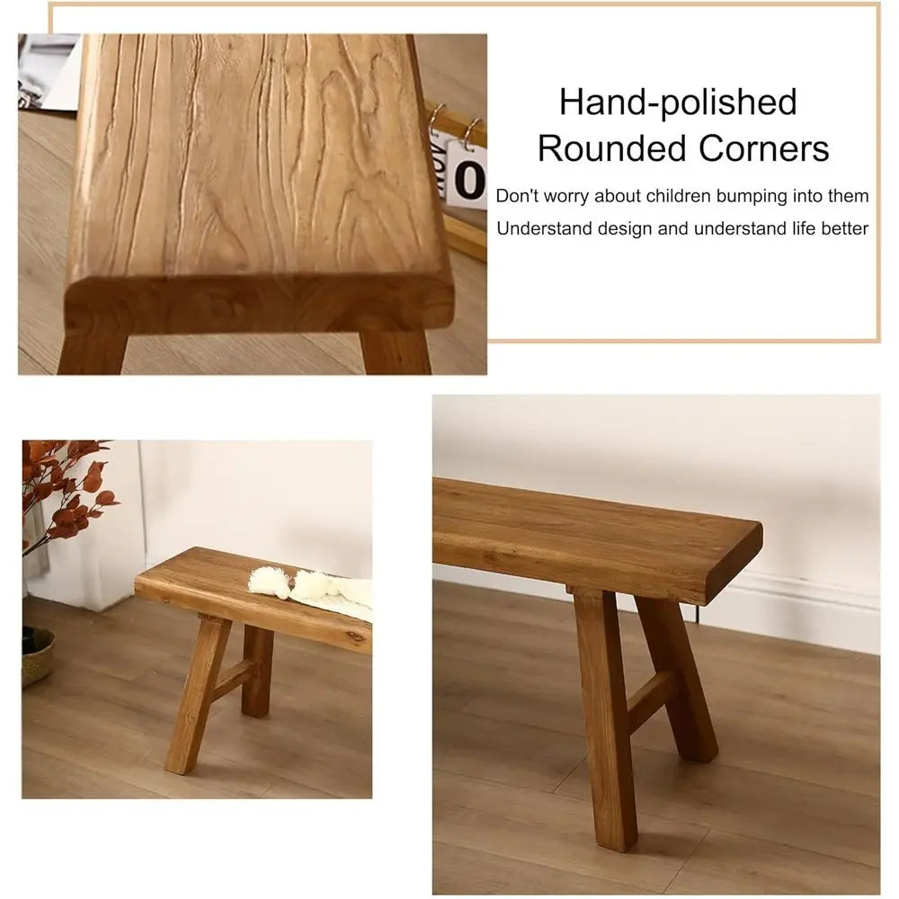 Solid Elm Entryway Bench