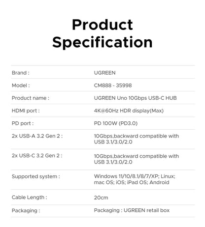 UGREEN 6-in-1 Docking Station
