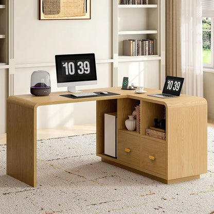 L-Shaped Executive Desk with USB