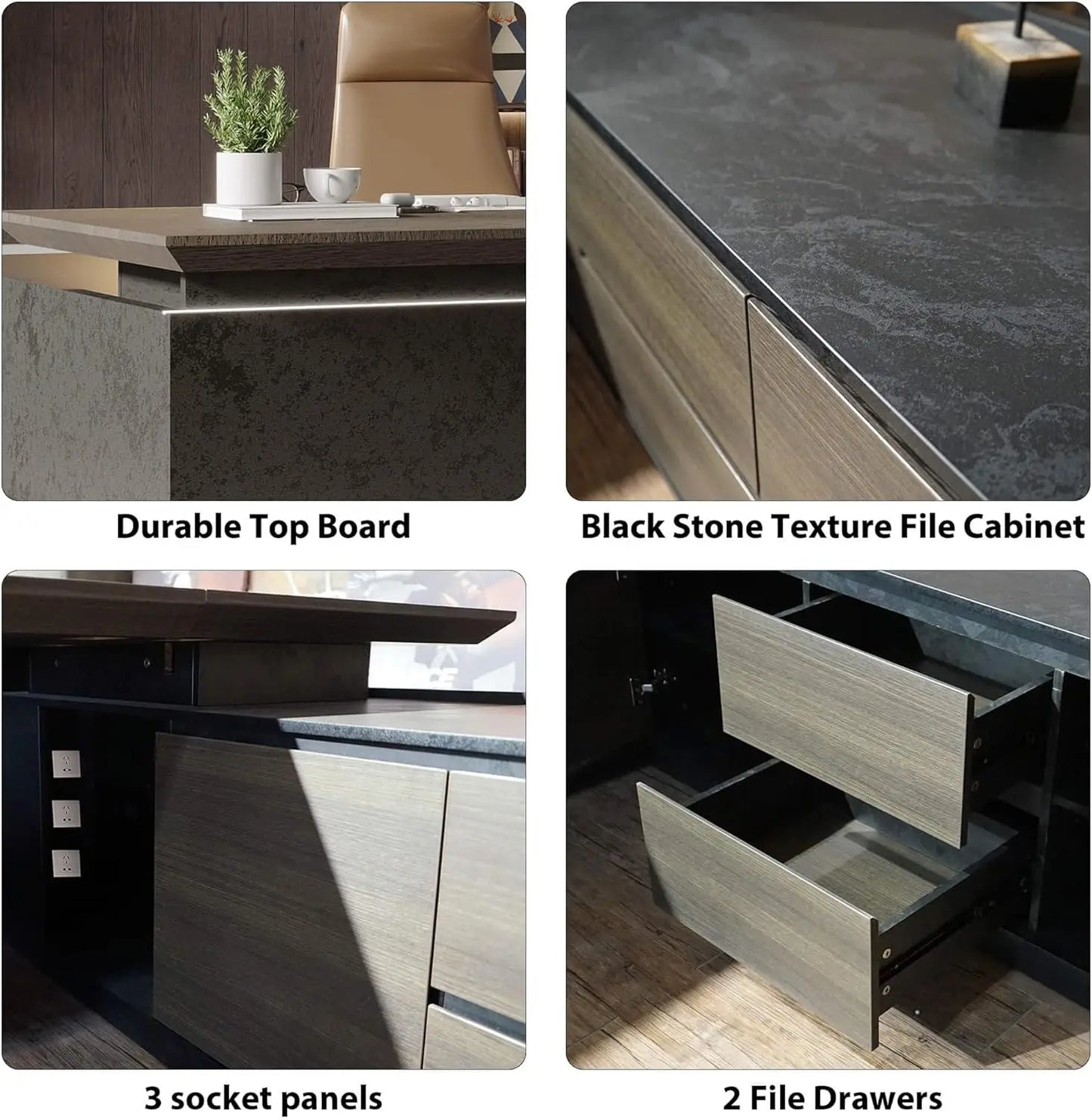 Saintcy Executive Height-Adjustable Desk Workstation