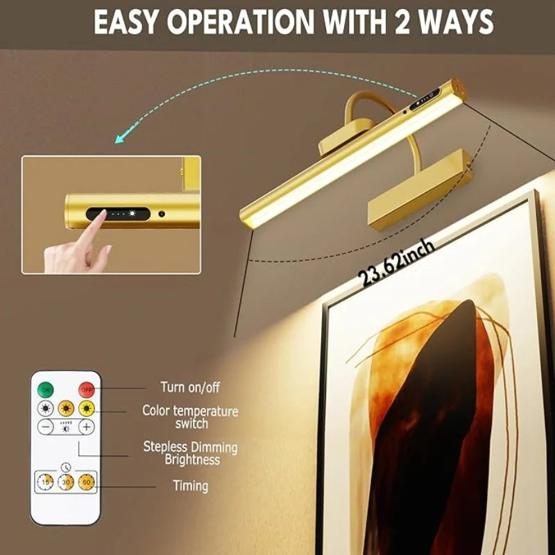 Ergové Picture Light Aluminum Wall-Mounted Gold 330mm