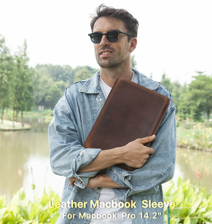 Luxury Genuine Leather Laptop Sleeve