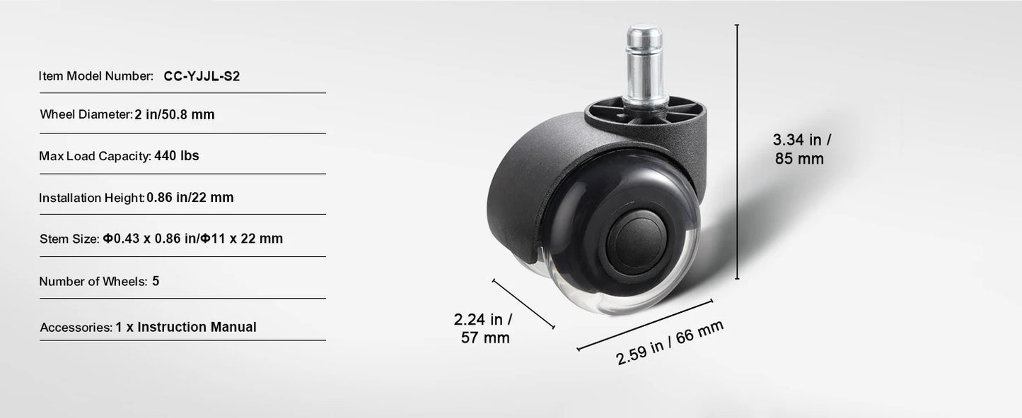 SucceBuy Office Chair Wheel Set