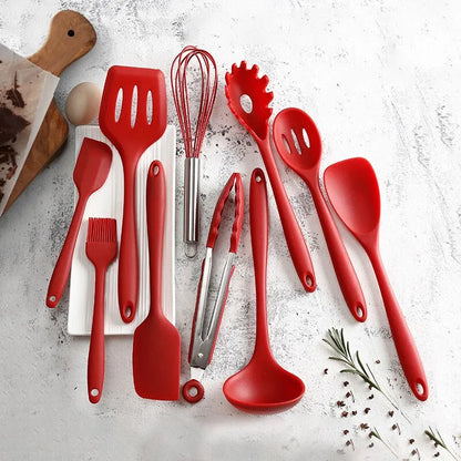 10-Pc Silicone Nonstick Kitchen Utensil Set