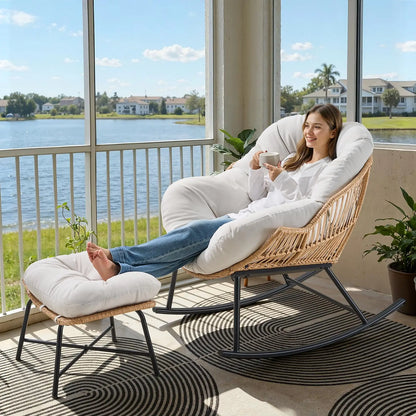 Meridian Rattan Papasan Rocker