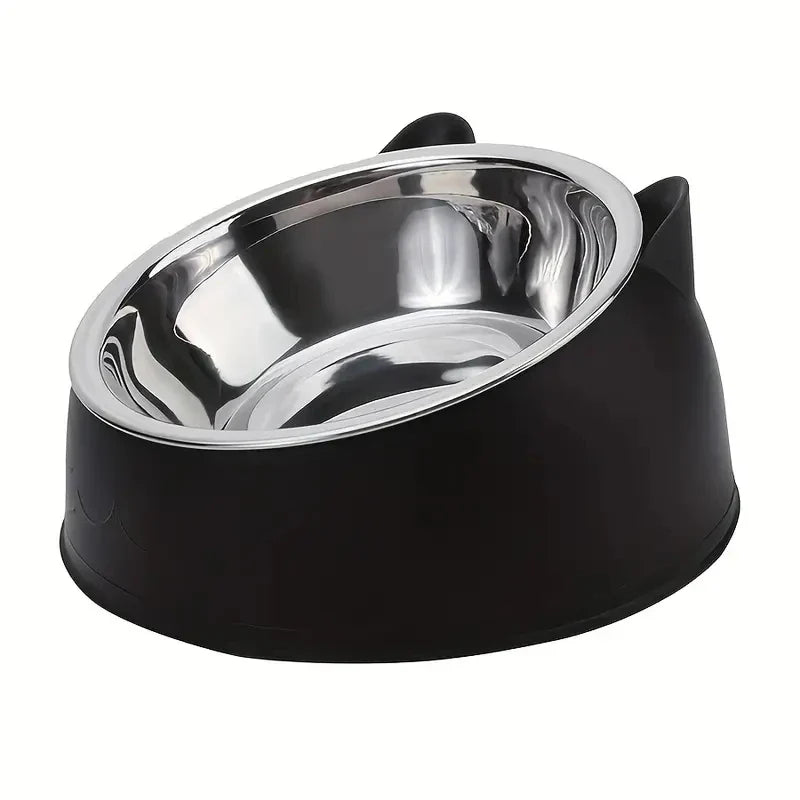 Tilted Non-Slip Pet Bowl for Cats & Dogs
